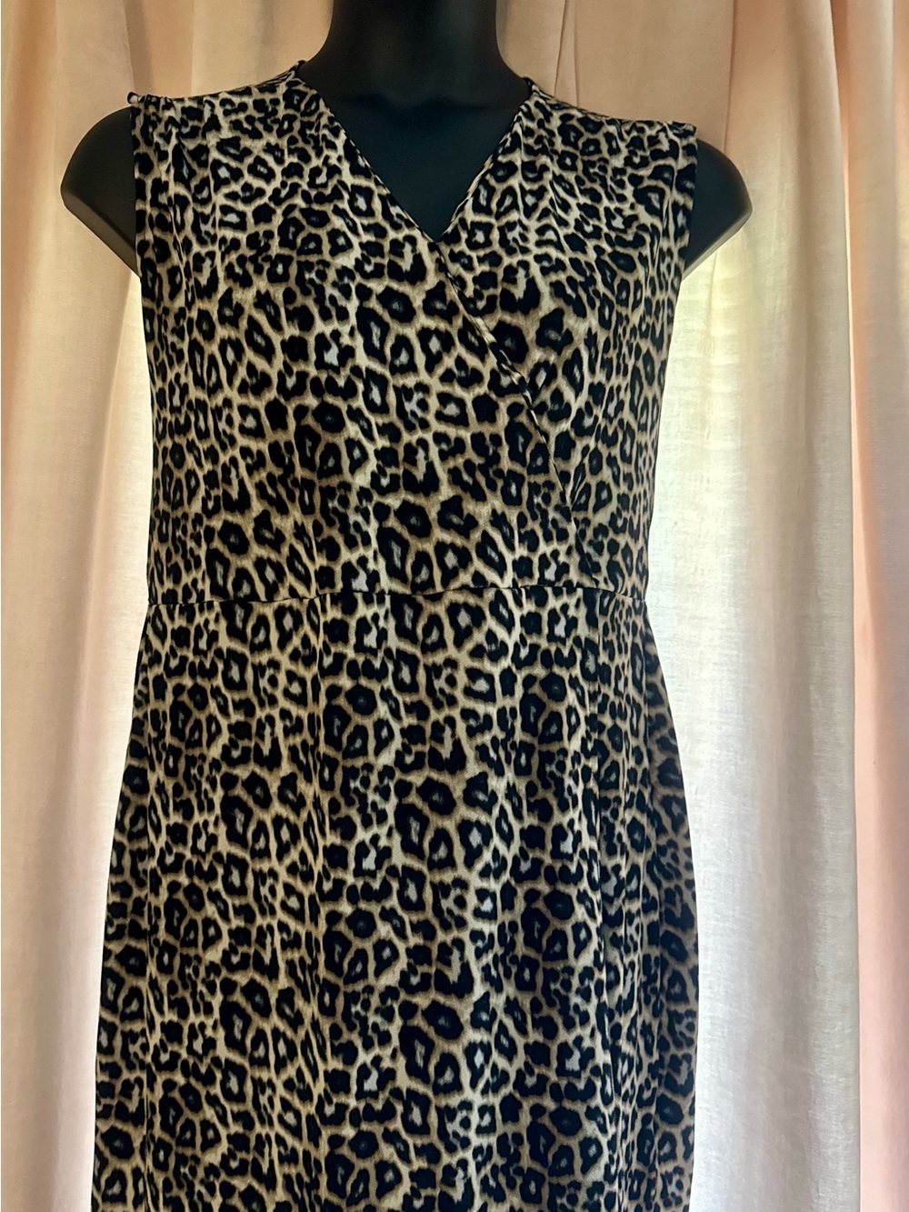 Apt. 9 Black and Tan Leopard Print Dress